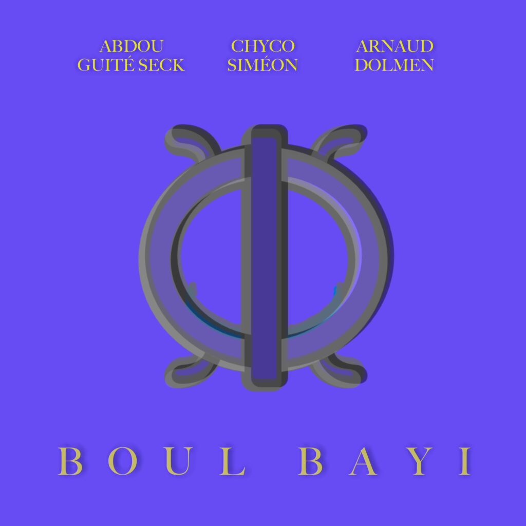Le symbole de la persévérance en bas le titre Boul Bayi et en haut les noms des interprètes du titre.